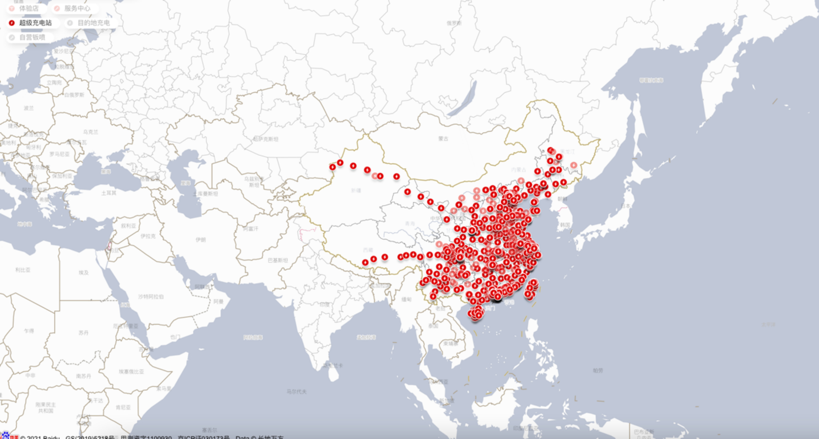 特斯拉在华布局6700+超充桩 助力“双碳战略”落地