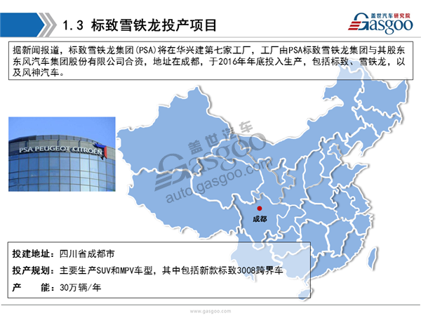 盖世汽车研究院：2016年下半年整车/零部件企业在华投产新建项目报告