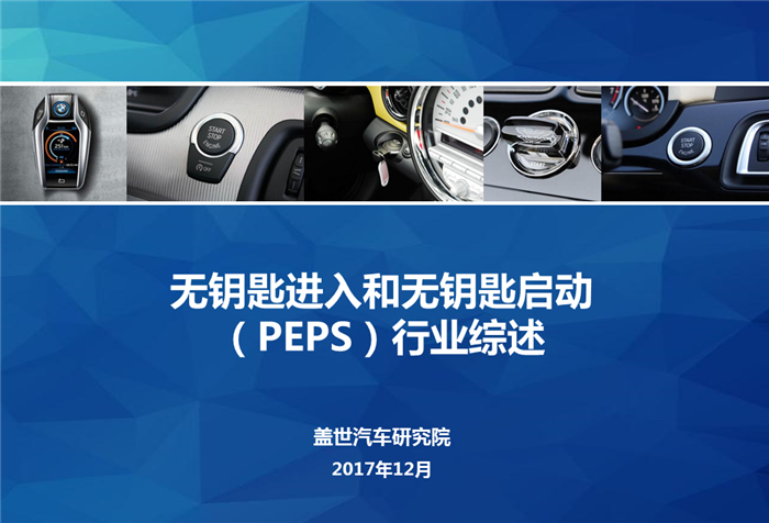 【行业综述】无钥匙进入和无钥匙启动 （PEPS）行业综述