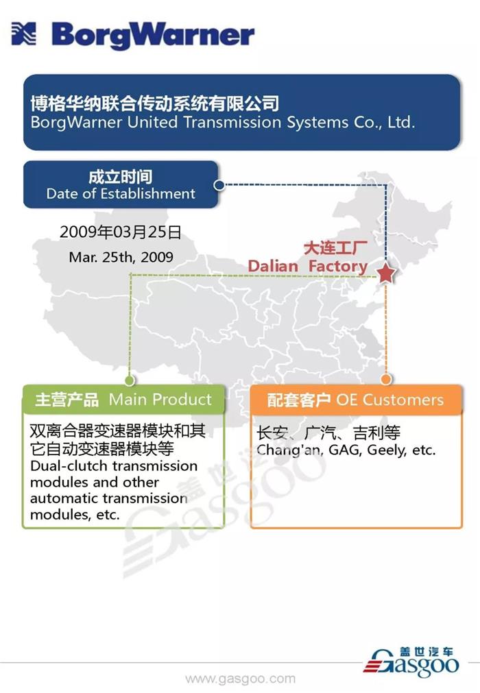 全球汽车动力系统供应商博格华纳在华产业布局