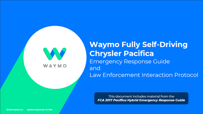 Waymo為自動駕駛汽車發(fā)布事故與應急指南 供警察和救援人員使用