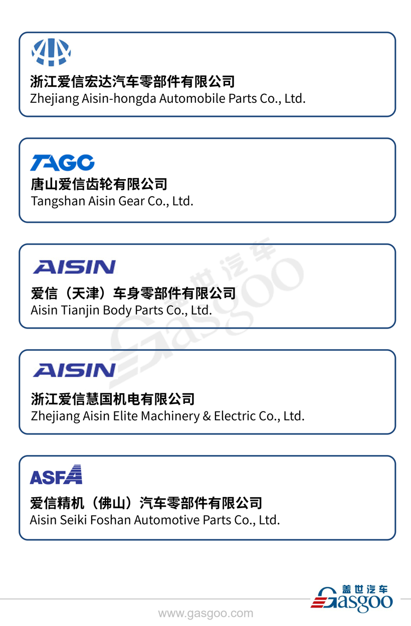 全球主流汽车零部件供应商——爱信集团在华产业布局图