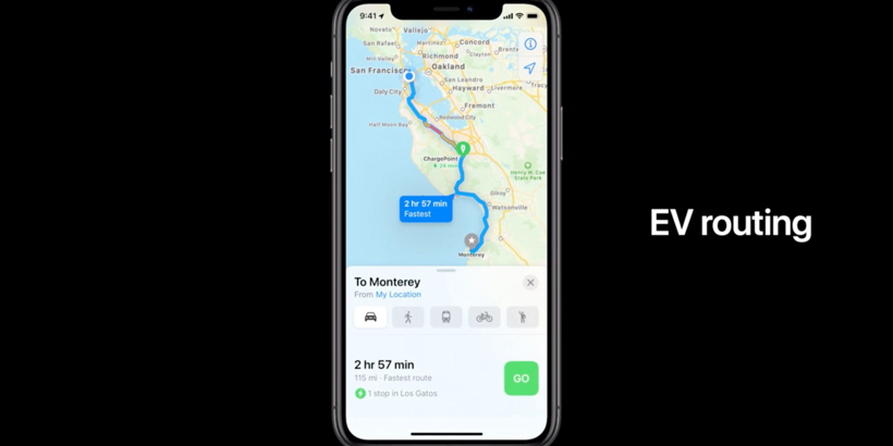 苹果更新至iOS 14系统 地图应用增加电动汽车充电路线