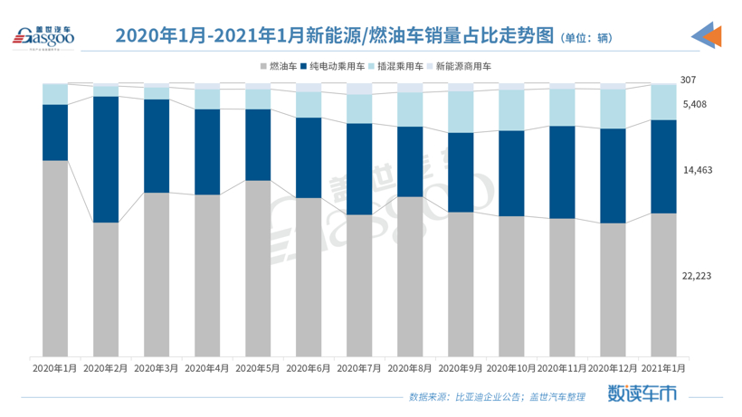 比亚迪1月新能源汽车销量同比增183%，全年冲击40万辆目标