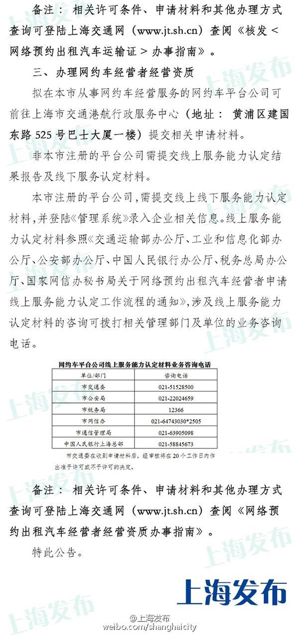 网约车，上海网约车政策