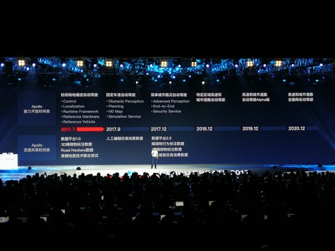李彦宏乘无人车参会助阵 百度正式发布Apollo计划1.0