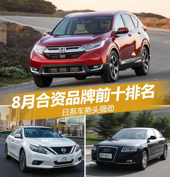 銷量，8月合資車排名,日系車銷量，8月乘用車銷量