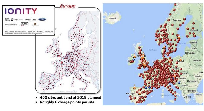 IONITY欧洲电动车充电网络布局图亮相