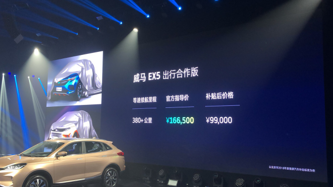 電動汽車，SUV，銷量，威馬EX5, 威馬EX5價格