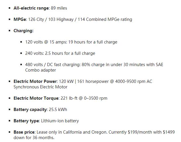 本田Clarity Electric功能、内外饰全解析 低续航里程成缺憾