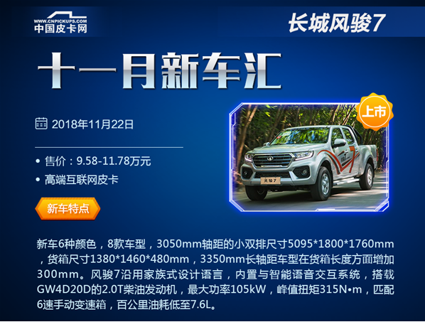 十一月皮卡新车汇 跨界、电动玩转各行各业