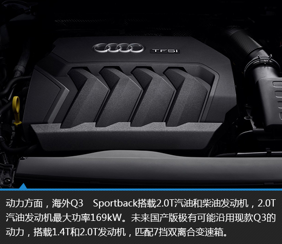 激进实力派 奥迪Q3 Sportback新车图解