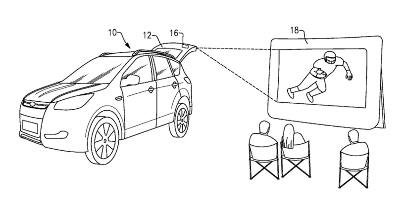 福特又想将汽车变成移动影院？ 新专利揭示汽车后挡板将装投影仪