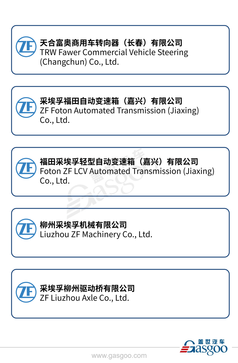 全球主流汽车零部件供应商——采埃孚在华产业布局图