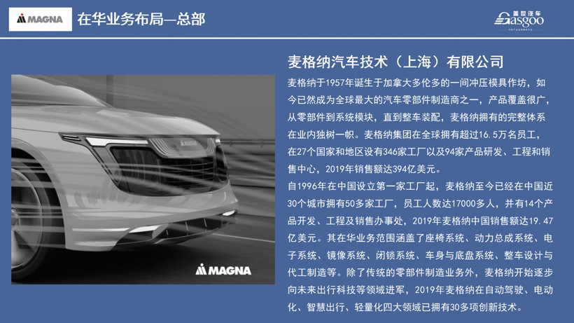 产能布局，麦格纳产业布局图