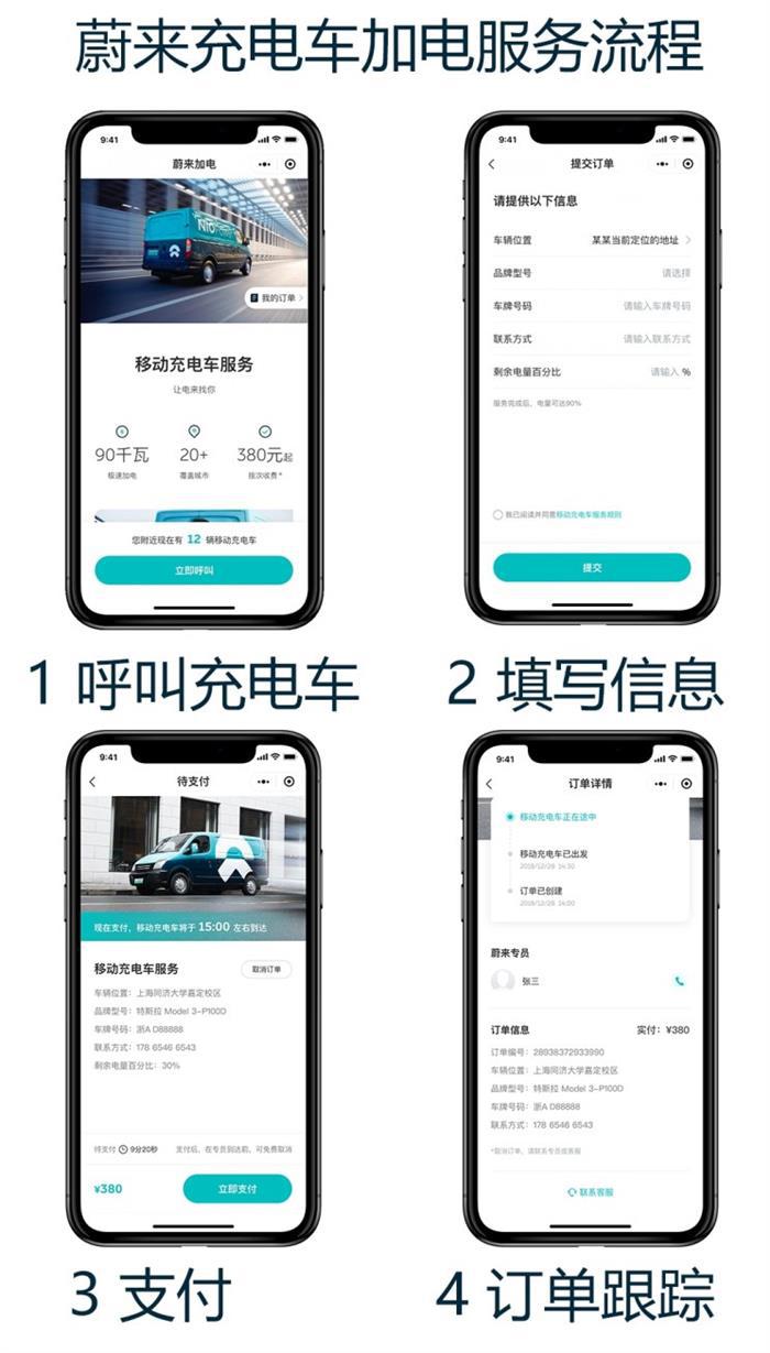 蔚来，蔚来充电车加电服务