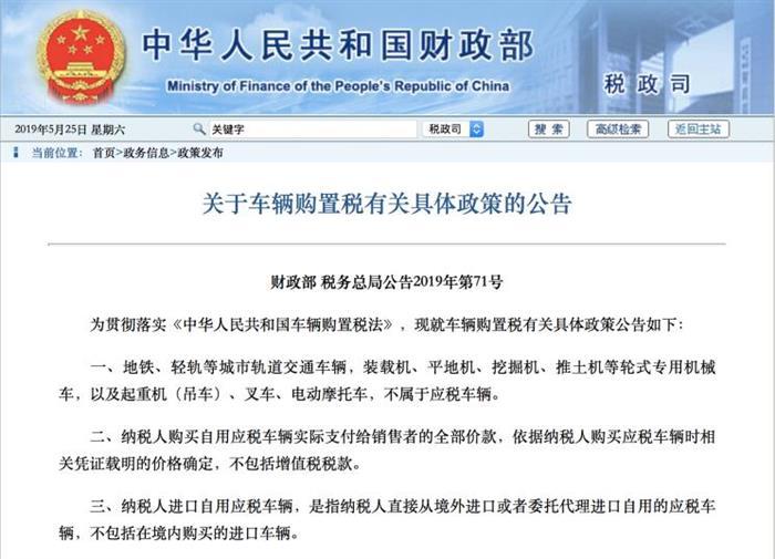 政策，购置税新变化