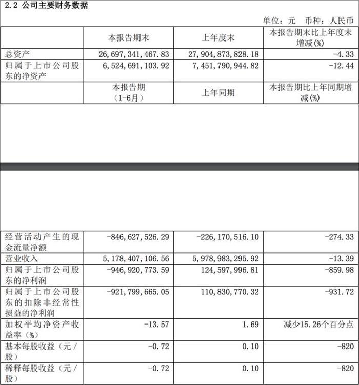 财报，力帆净利亏损9.5亿,力帆股份上半年财报