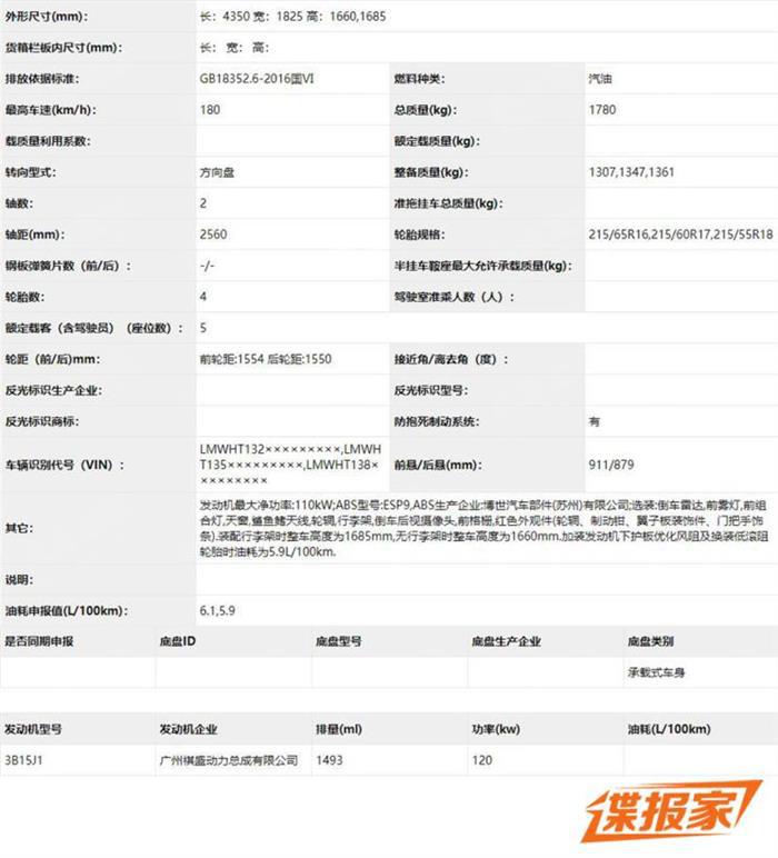 新车，传祺GS3配置