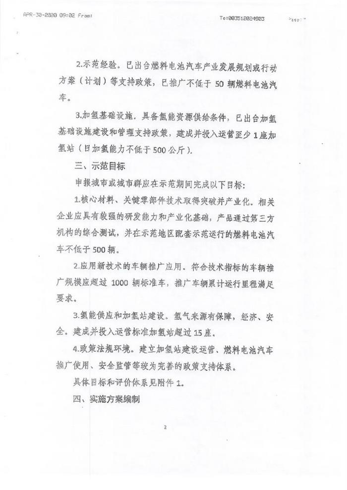 氢燃料电池汽车“十城千辆”示范推广方案曝光