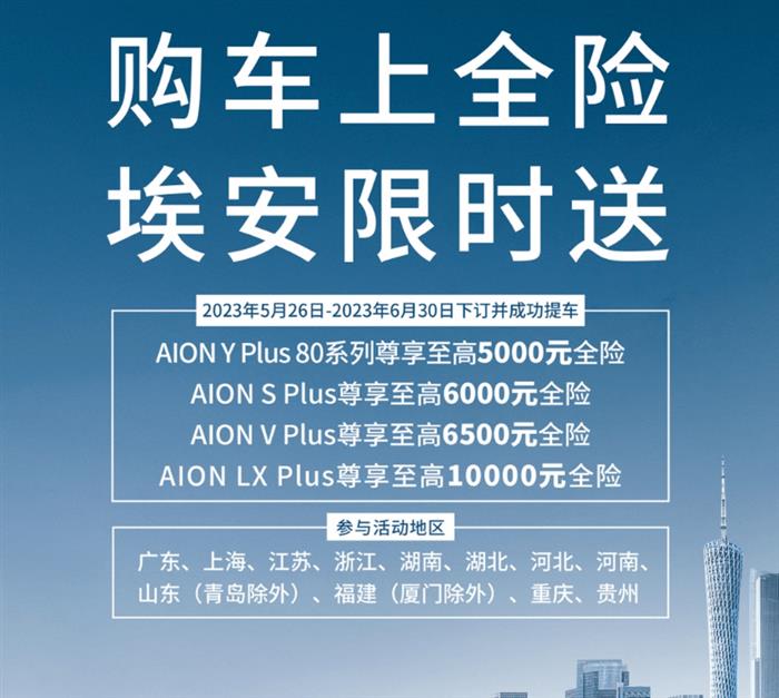 最高享10000元全险补贴 埃安推出多重新车金融礼