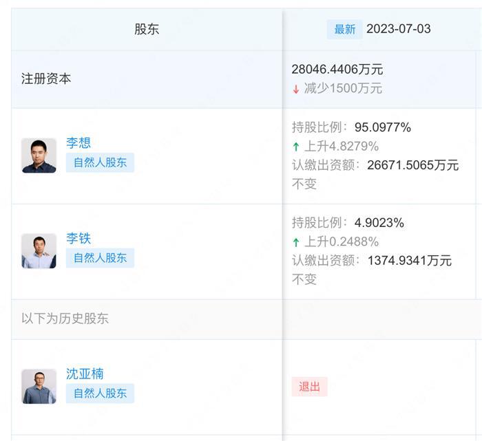 套现近亿元  理想汽车“二把手”沈亚楠正式退股
