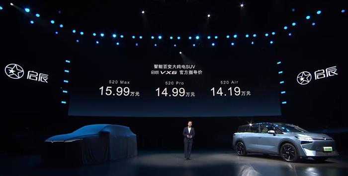 智能百变大纯电SUV 启辰VX6上市售14.19万-15.99万元