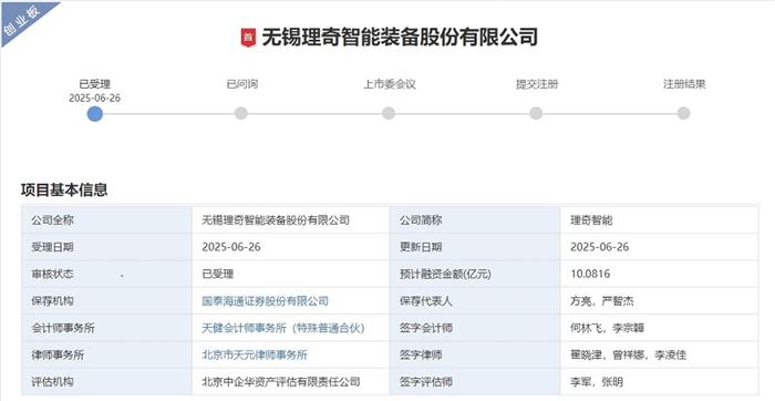 客户覆盖宁德时代/比亚迪！理奇智能创业板IPO获受理