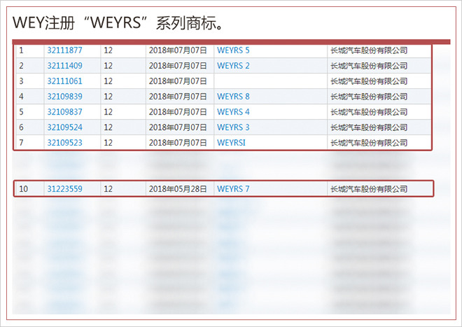 长城AMG家族,长城WEYRS系列