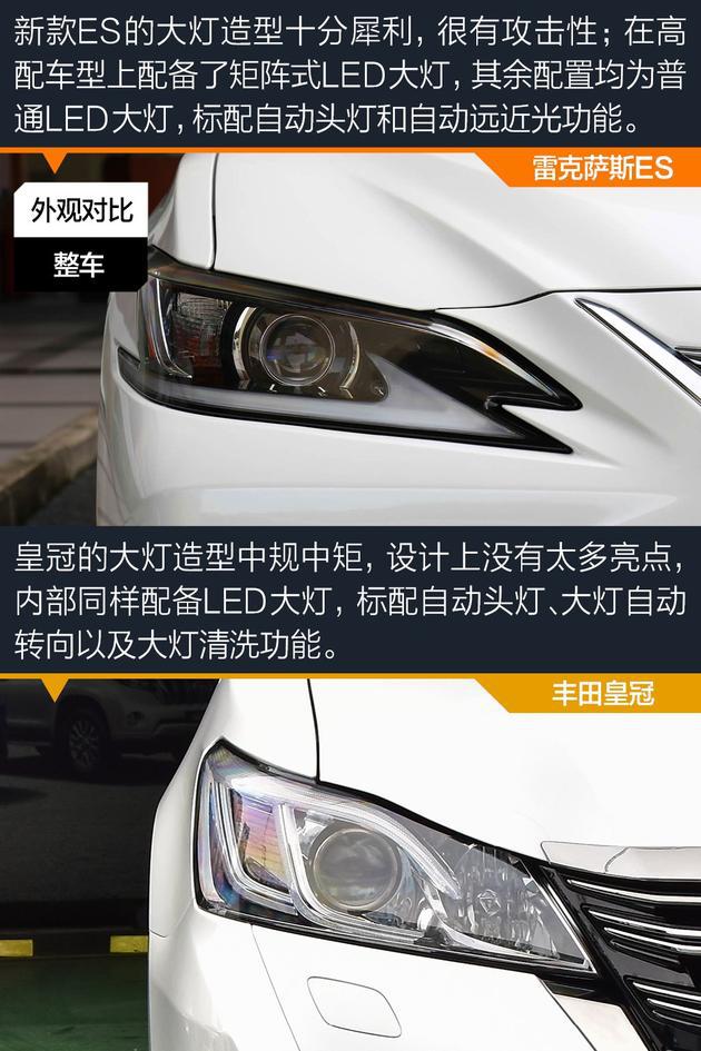 雷克萨斯ES对比丰田皇冠 雷克萨斯ES对比丰田皇冠