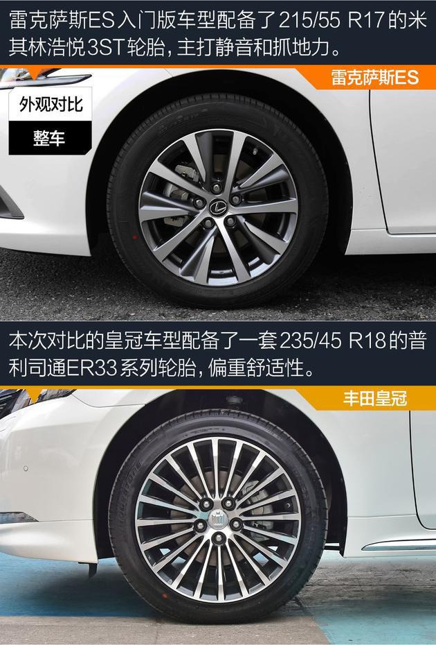 雷克萨斯ES对比丰田皇冠 雷克萨斯ES对比丰田皇冠