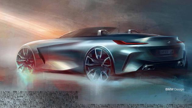 宝马新车型,宝马新Z4发布，宝马新Z4设计草图，圆石滩车展