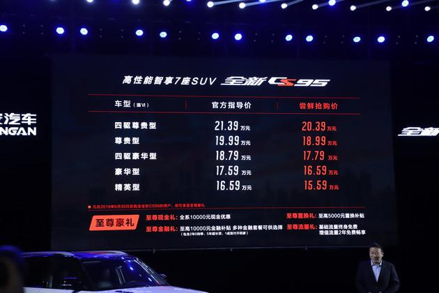 新车，长安CS95上市,长安CS95售价