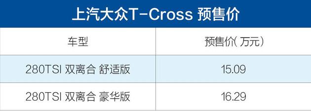 大众T-Cross预售,上汽大众新车型