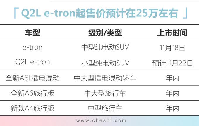 新车，电池，奥迪新车规划,奥迪国产Q2L e-tron