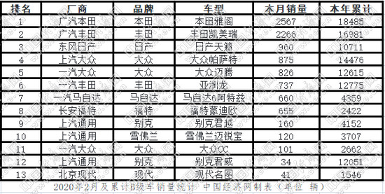 疫情致车市暂时“休克” B级车危中有机