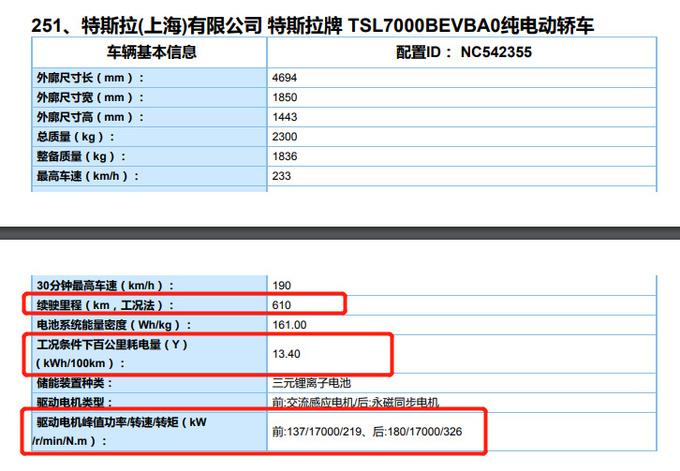 特斯拉MODEL 3四驱长续航版参数曝光-图1