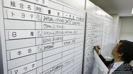 日本各车企接受工会要求 上调员工奖金