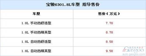 1.5L车型演绎家轿新概念 宝骏630全系导购