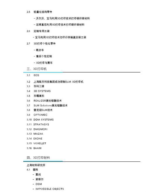 3D打印与汽车行业白皮书（上）