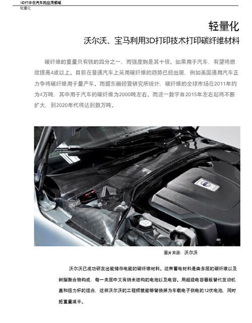 3D打印与汽车行业白皮书（上）