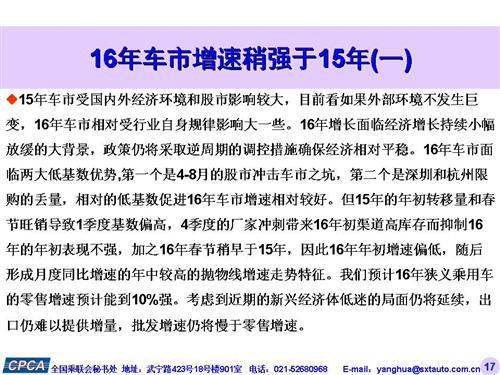 乘联会：2015年11月中国乘用车销量大涨24%