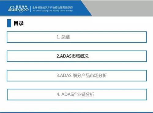 盖世汽车研究院：48张PPT看懂驾驶辅助系统（ADAS）市场现状