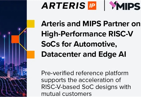 Arteris与MIPS合作开发高性能RISC-V SoC 用于汽车、数据中心和边缘AI