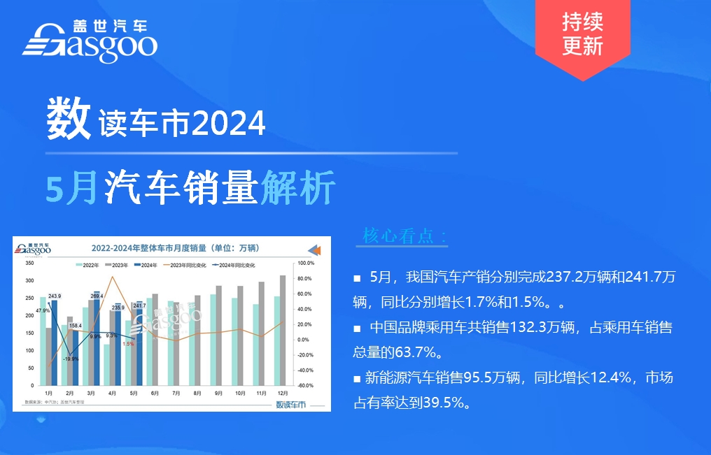 数读车市2024-5月销量解析