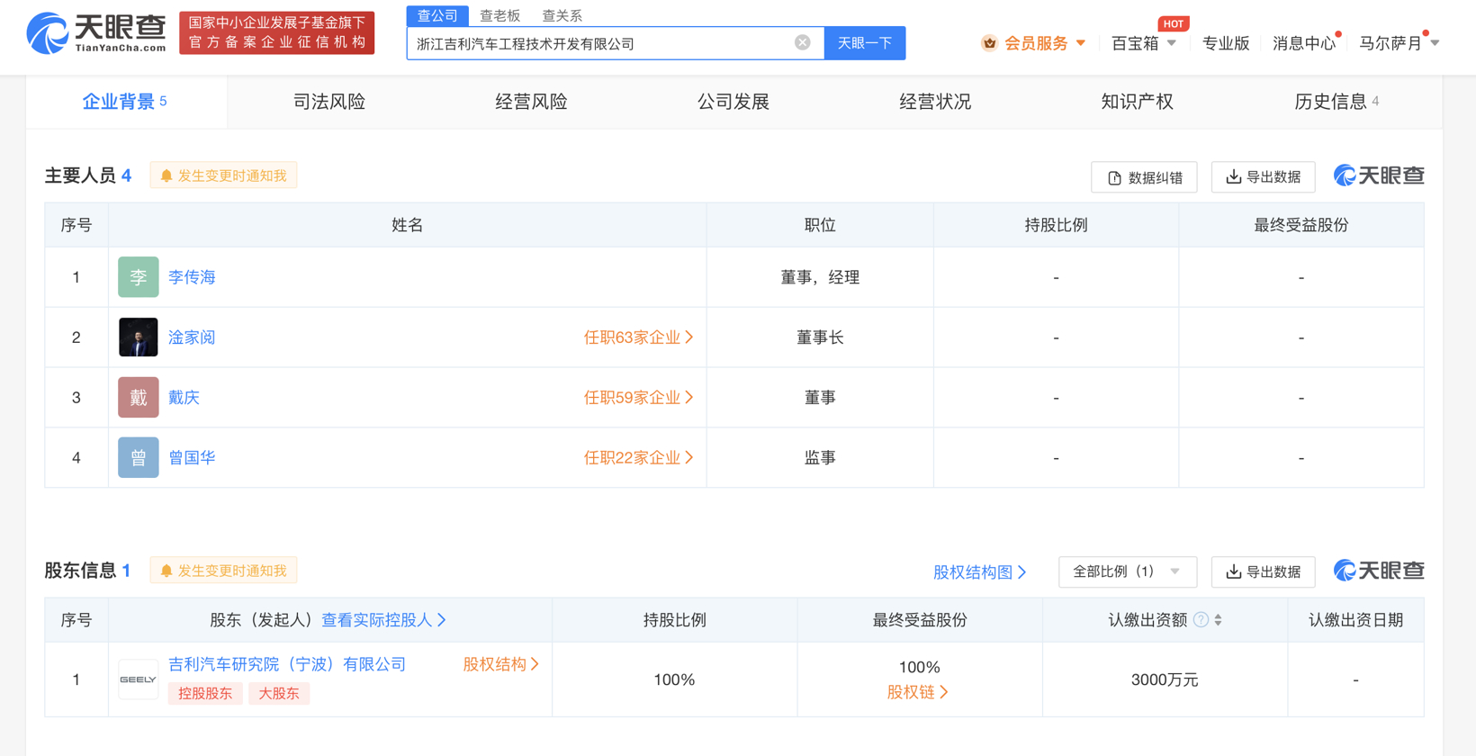 吉利成立汽车工程技术开发公司，业务含技术进出口