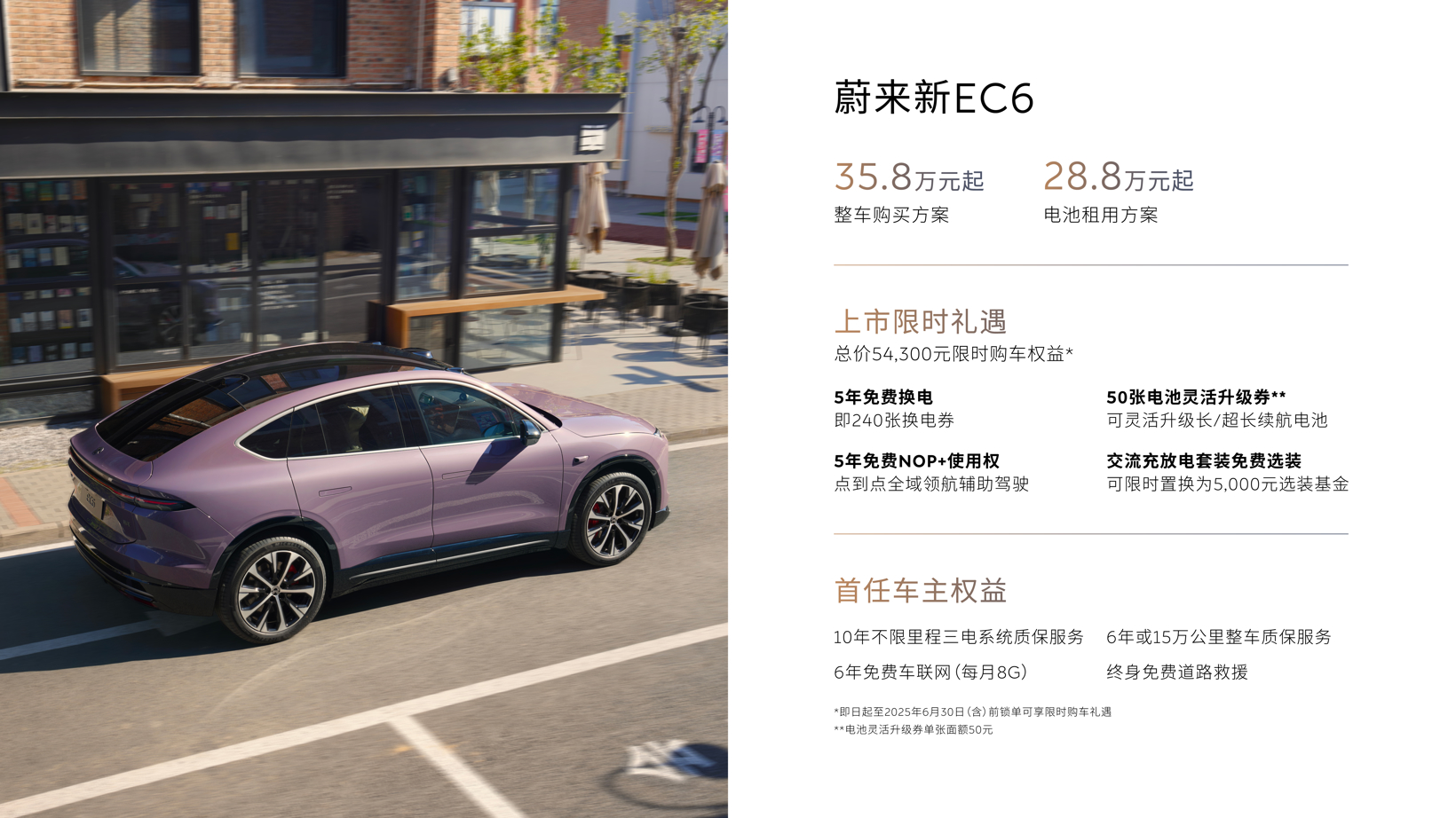 整车购买起售价33.8万元，蔚来新ES6、新EC6 全面进阶上市