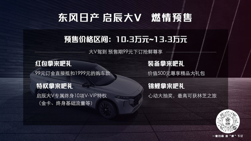 预售价10.3万~13.3万元 东风日产启辰大V成都车展亮相