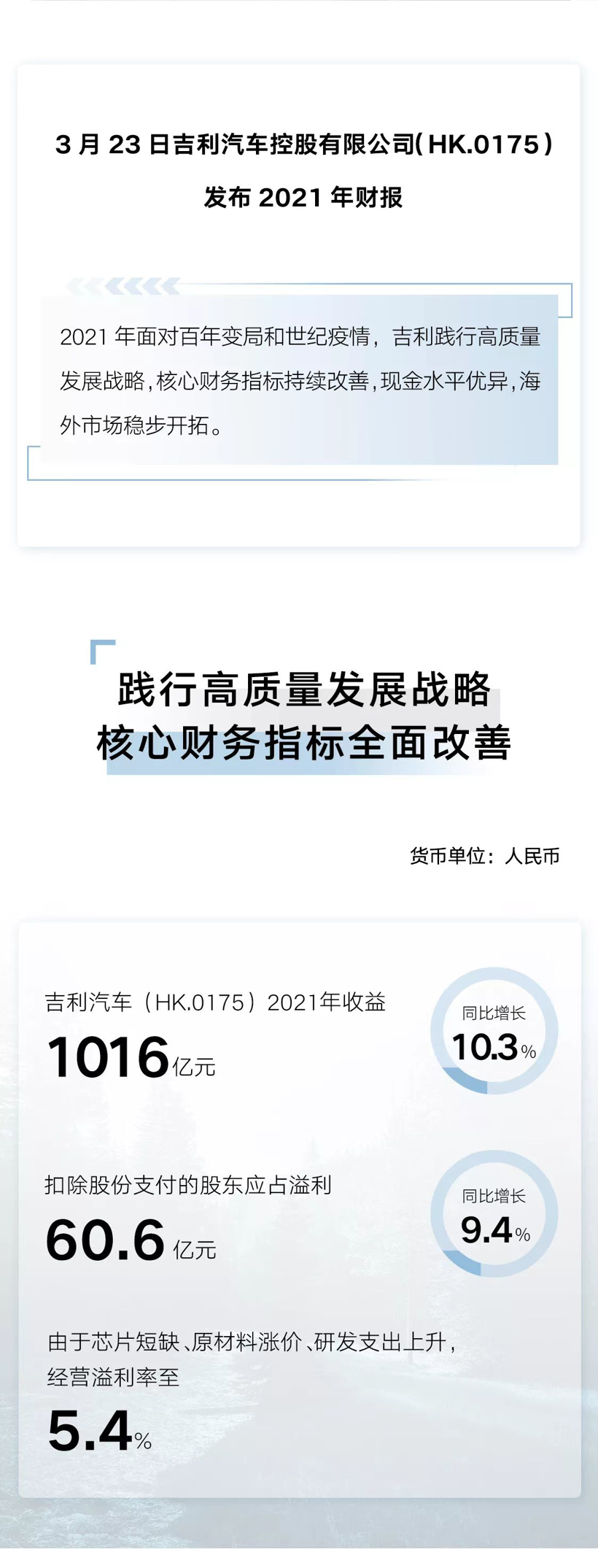 吉利：未来将继续加强部署自研芯片，多方位解决芯片短缺问题