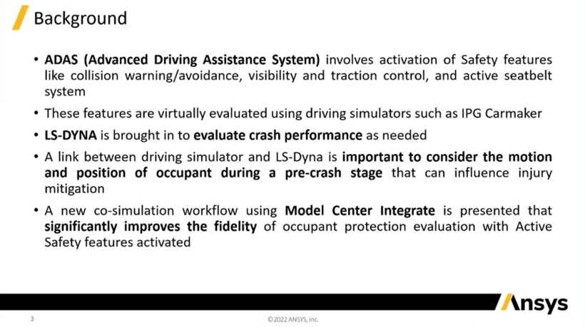 使用LS-DYNA/CarMaker/Model Center联合仿真方法进行ADAS事件前后的汽车乘员保护